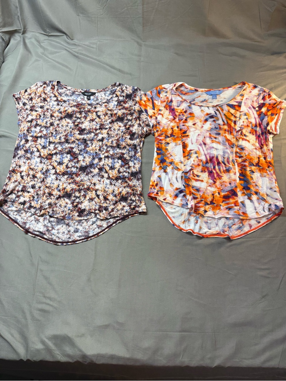 Simply Vera Vera Wang Multi Abstract Short-Sleeve Tops (2) Set